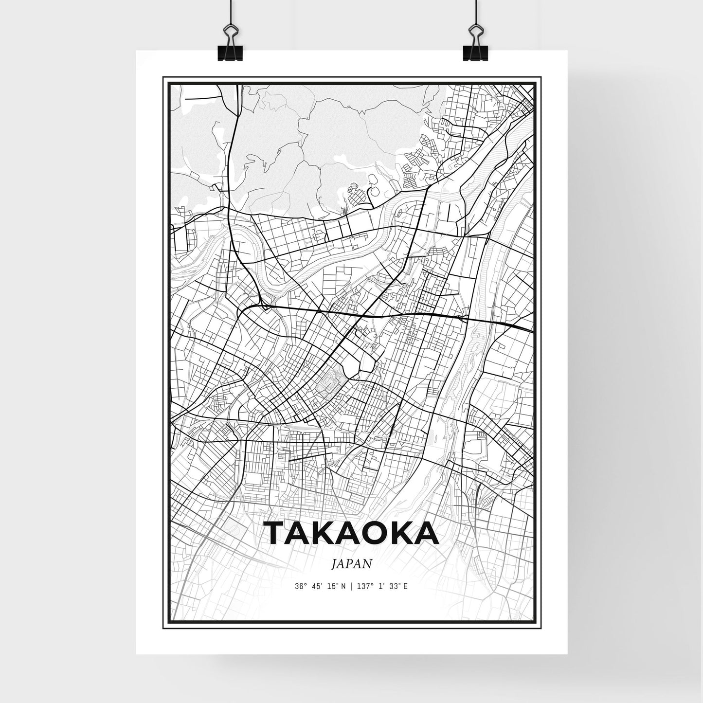 Takaoka Japan - Premium City Map Poster