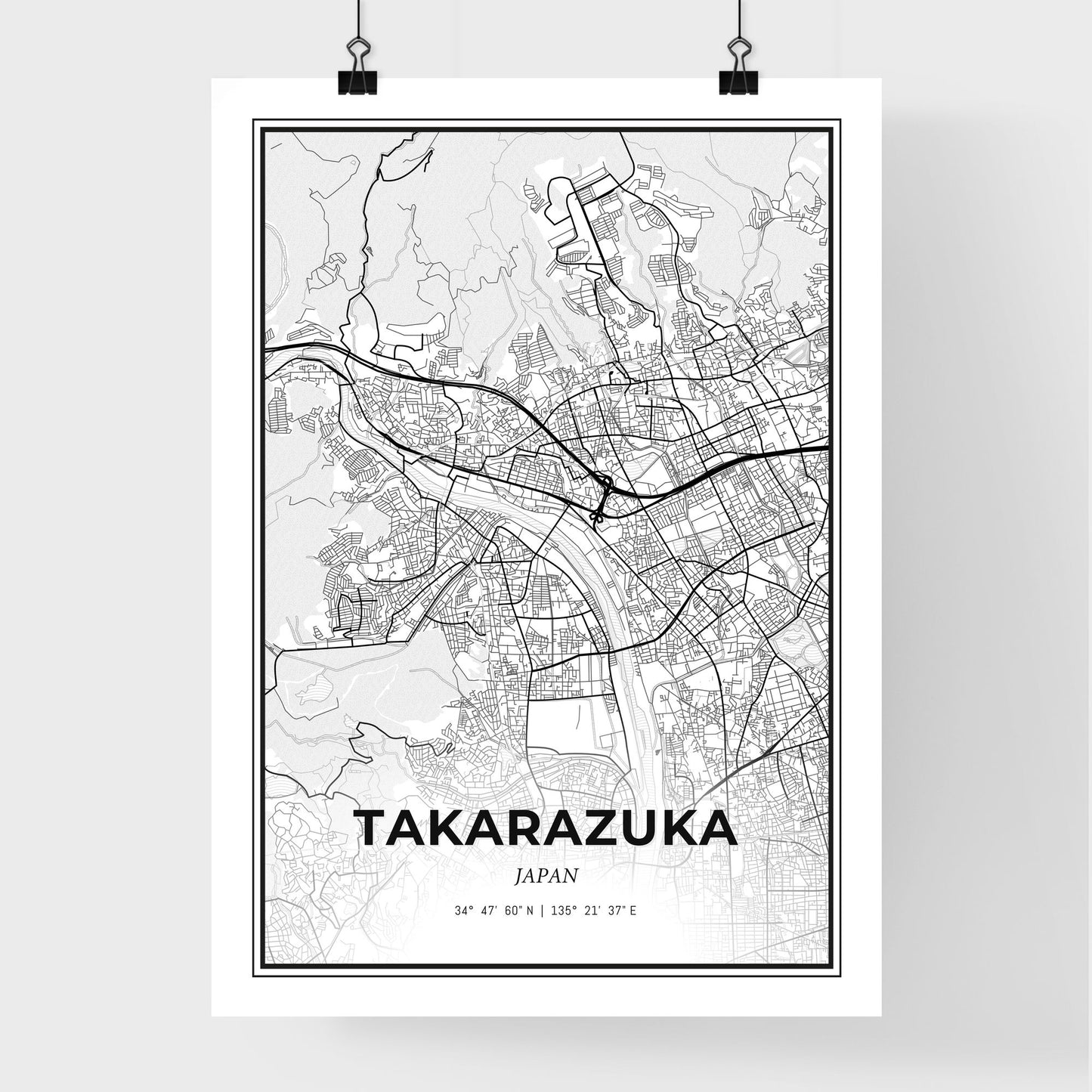 Takarazuka Japan - Premium City Map Poster