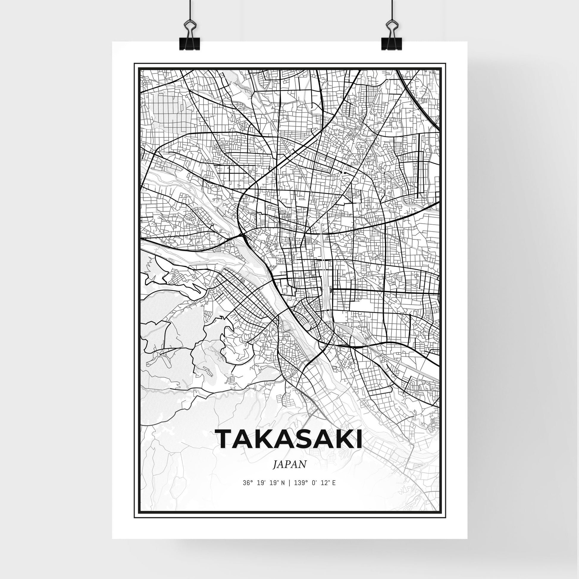 Takasaki Japan - Premium City Map Poster