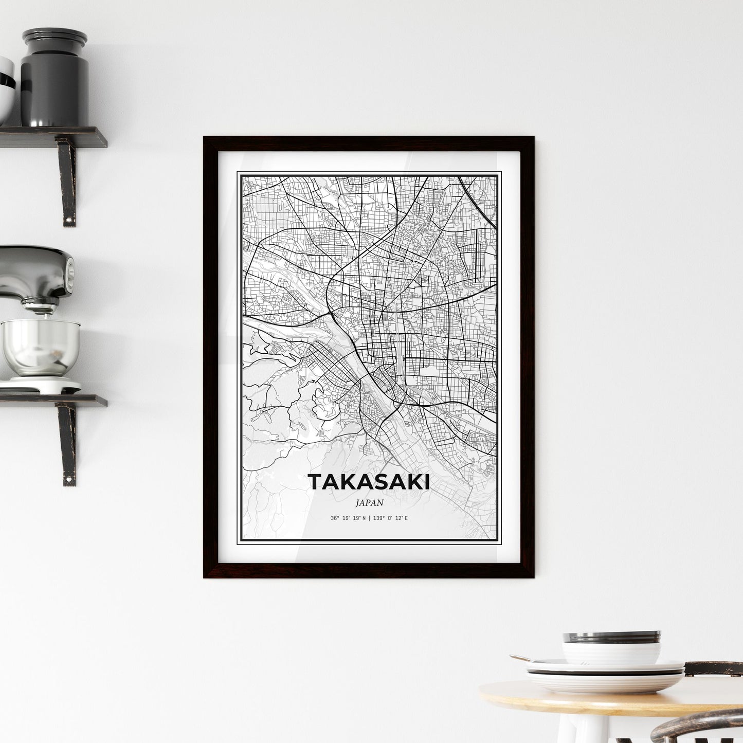 Takasaki Japan - Minimal City Map