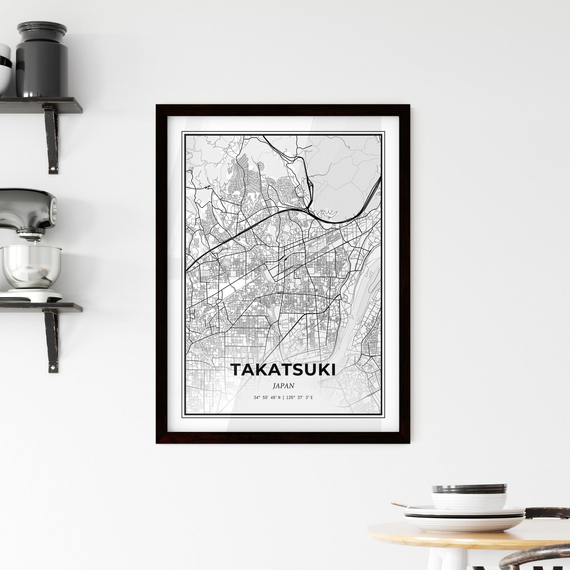 Takatsuki Japan - Minimal City Map