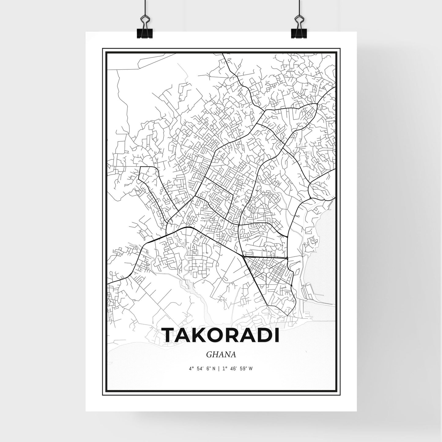 Takoradi Ghana - Premium City Map Poster