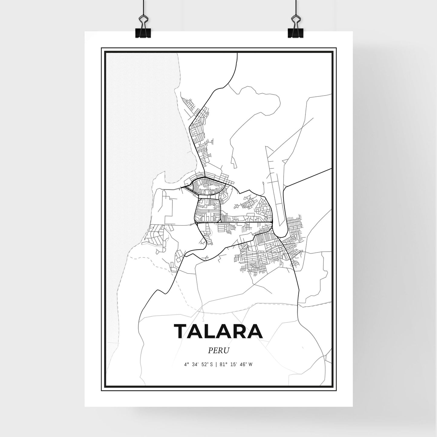 Talara Peru - Premium City Map Poster