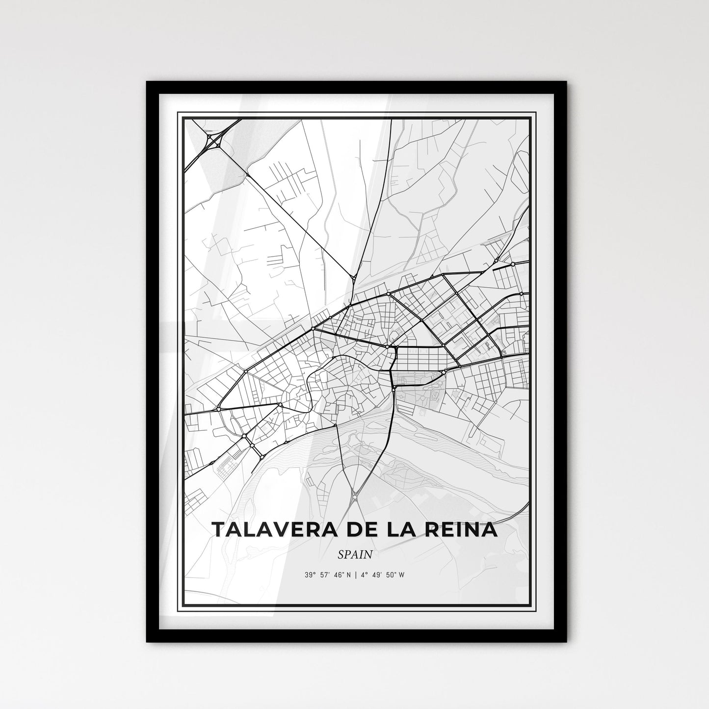 Talavera de la Reina Spain - Scandinavian Style City Map for Modern Home Decor