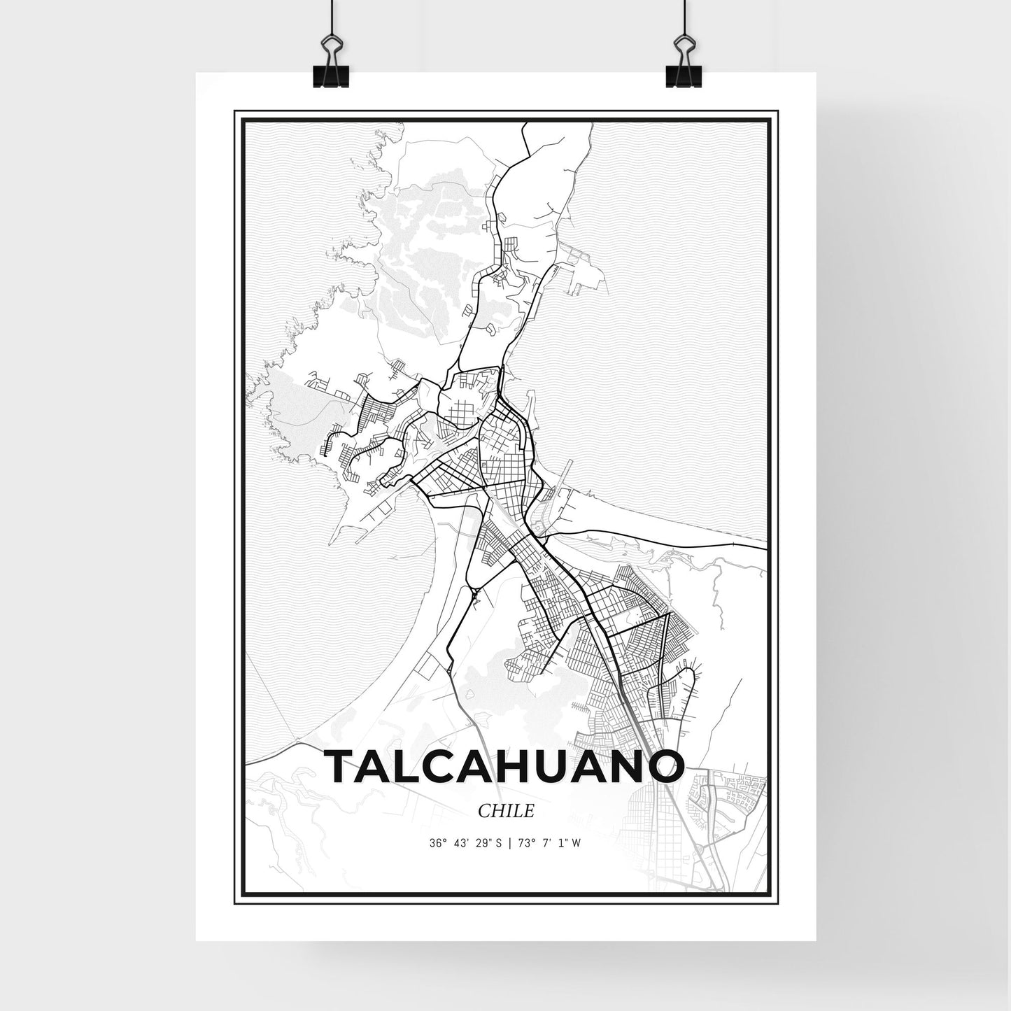 Talcahuano Chile - Premium City Map Poster