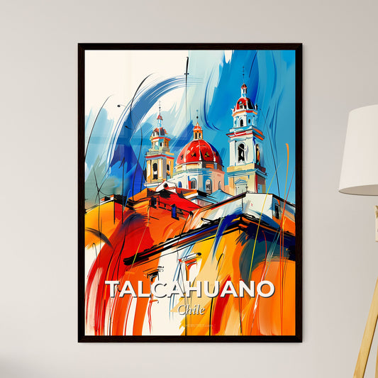 Vibrant Talcahuano, Chile - A Painting Of A Building With A Dome On Top