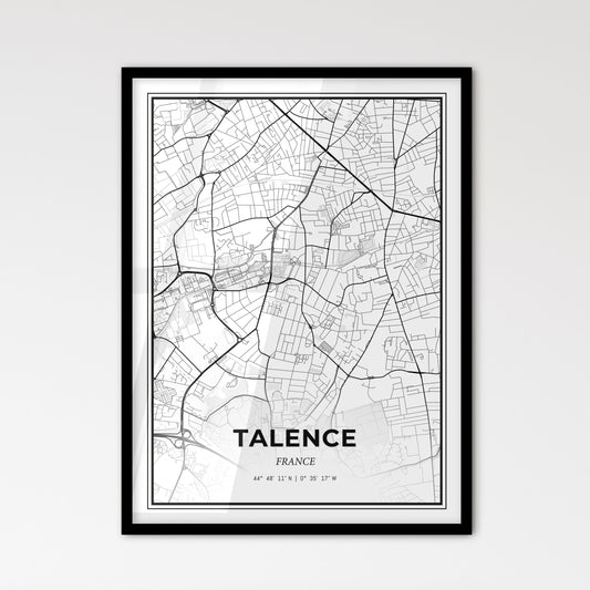 Talence France - Scandinavian Style City Map for Modern Home Decor