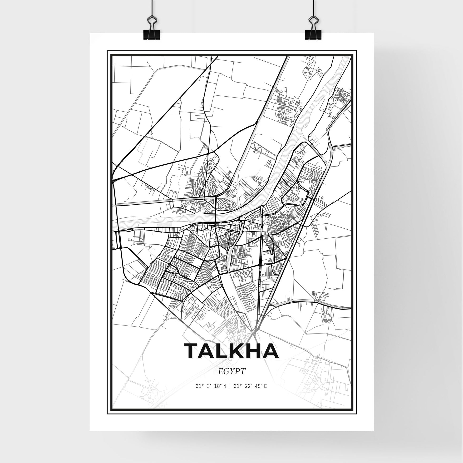 Talkha Egypt - Premium City Map Poster