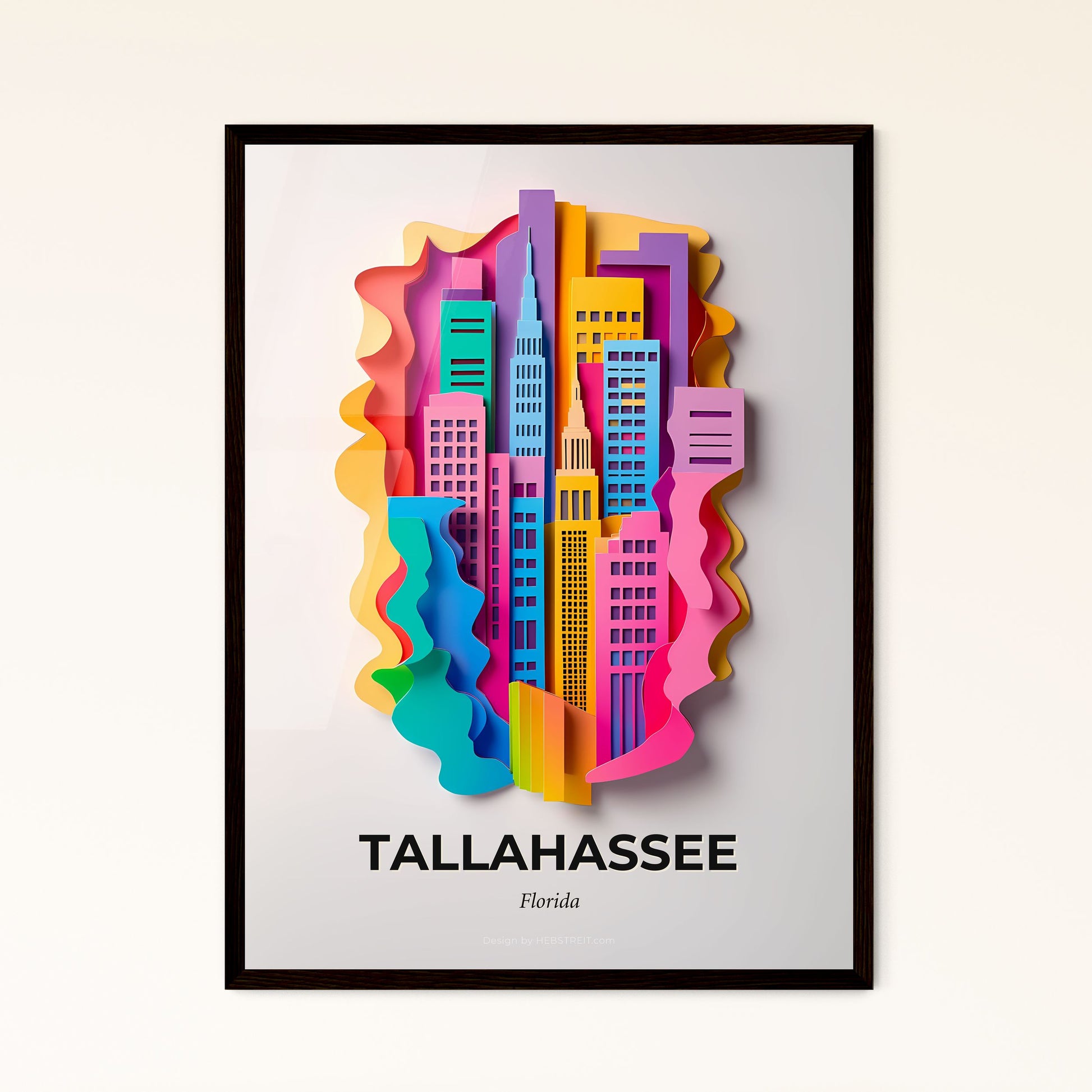 Vivid Tallahassee, Florida, Papercut Print