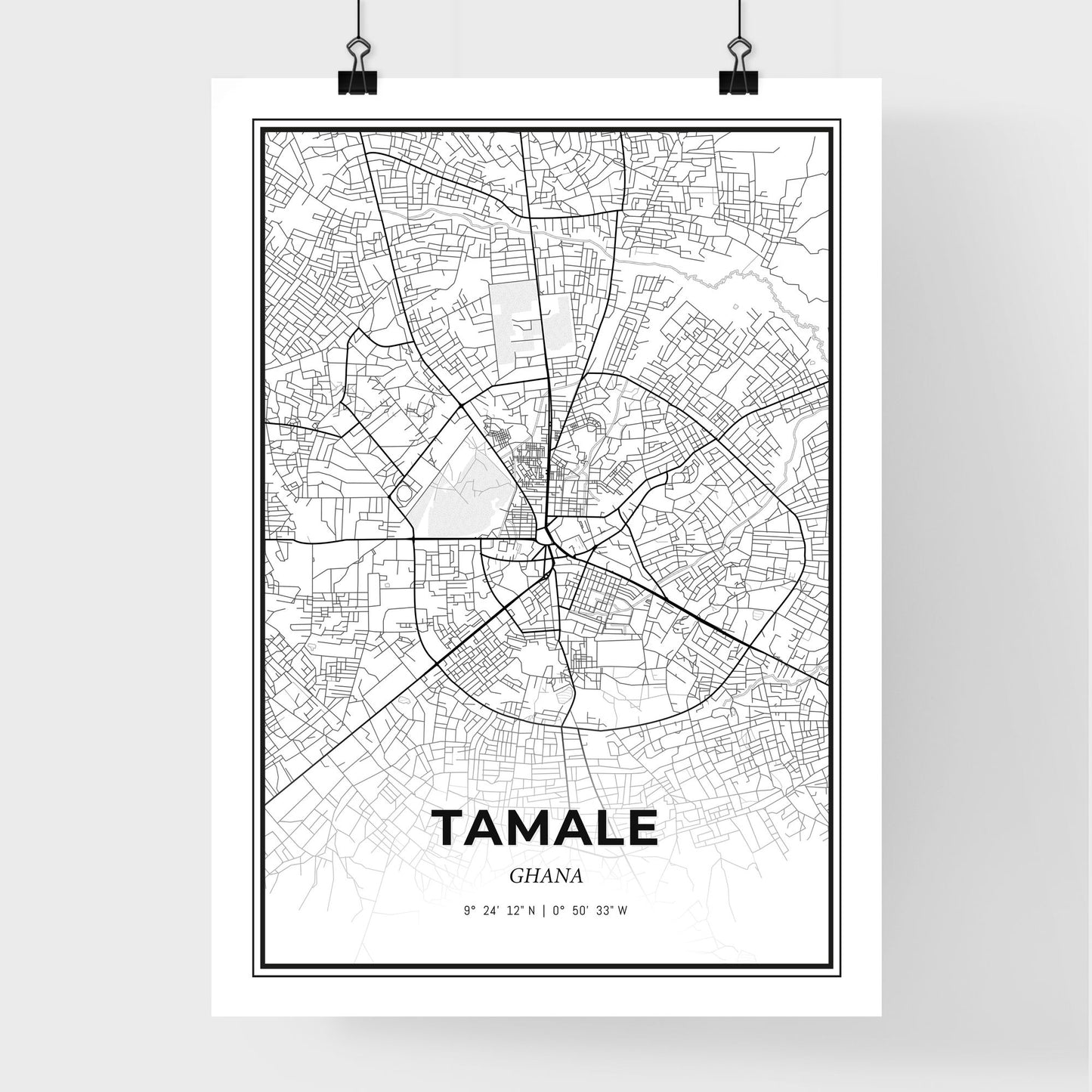 Tamale Ghana - Premium City Map Poster