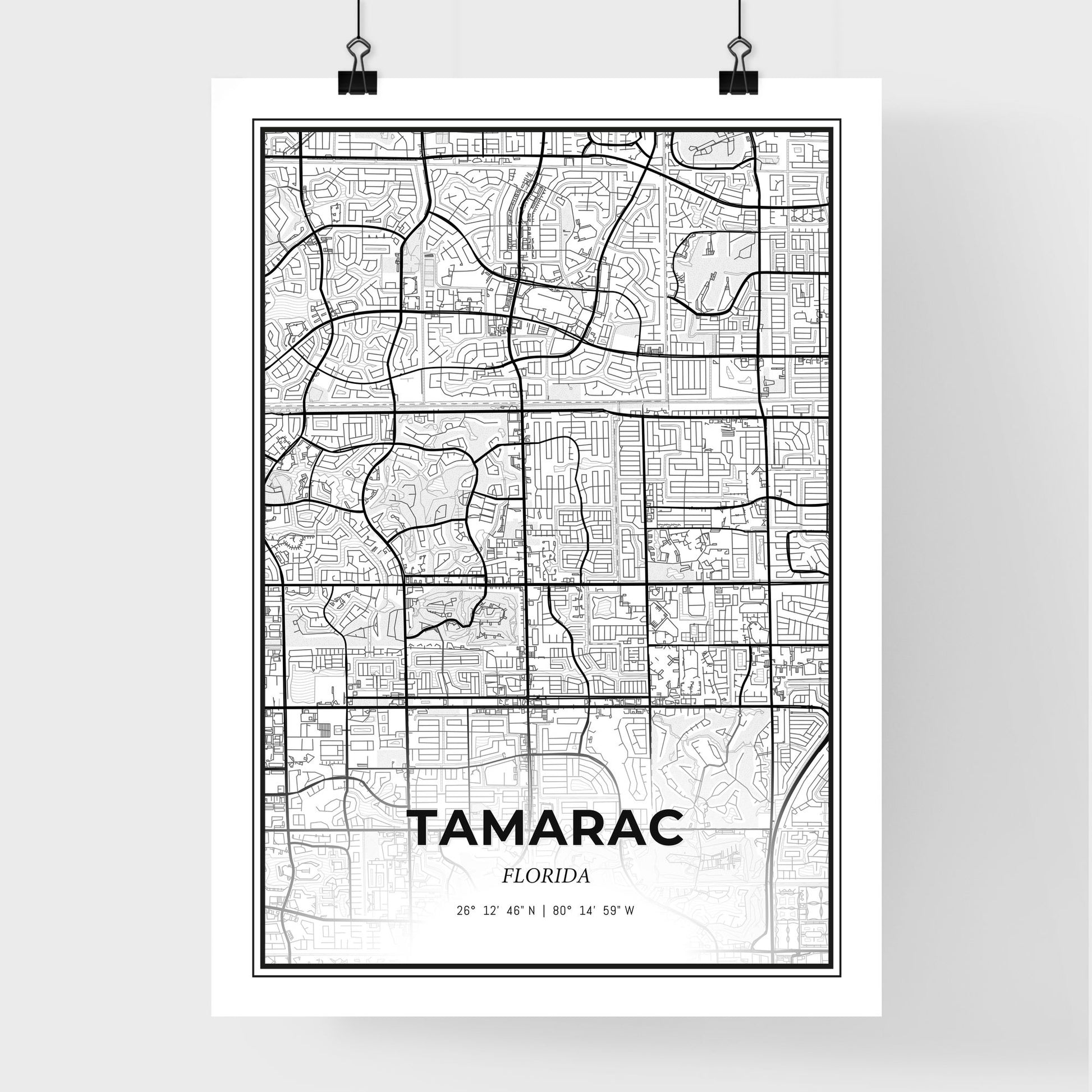 Tamarac Florida - Premium City Map Poster