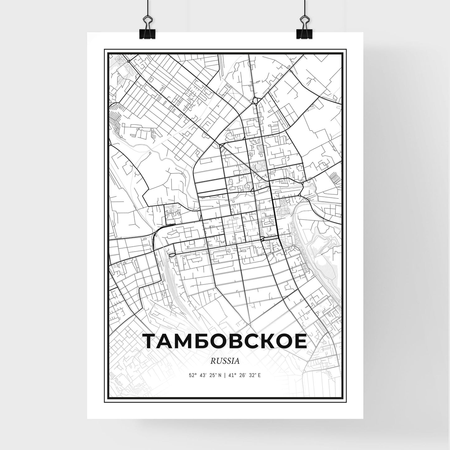 Tambov Russia - Premium City Map Poster