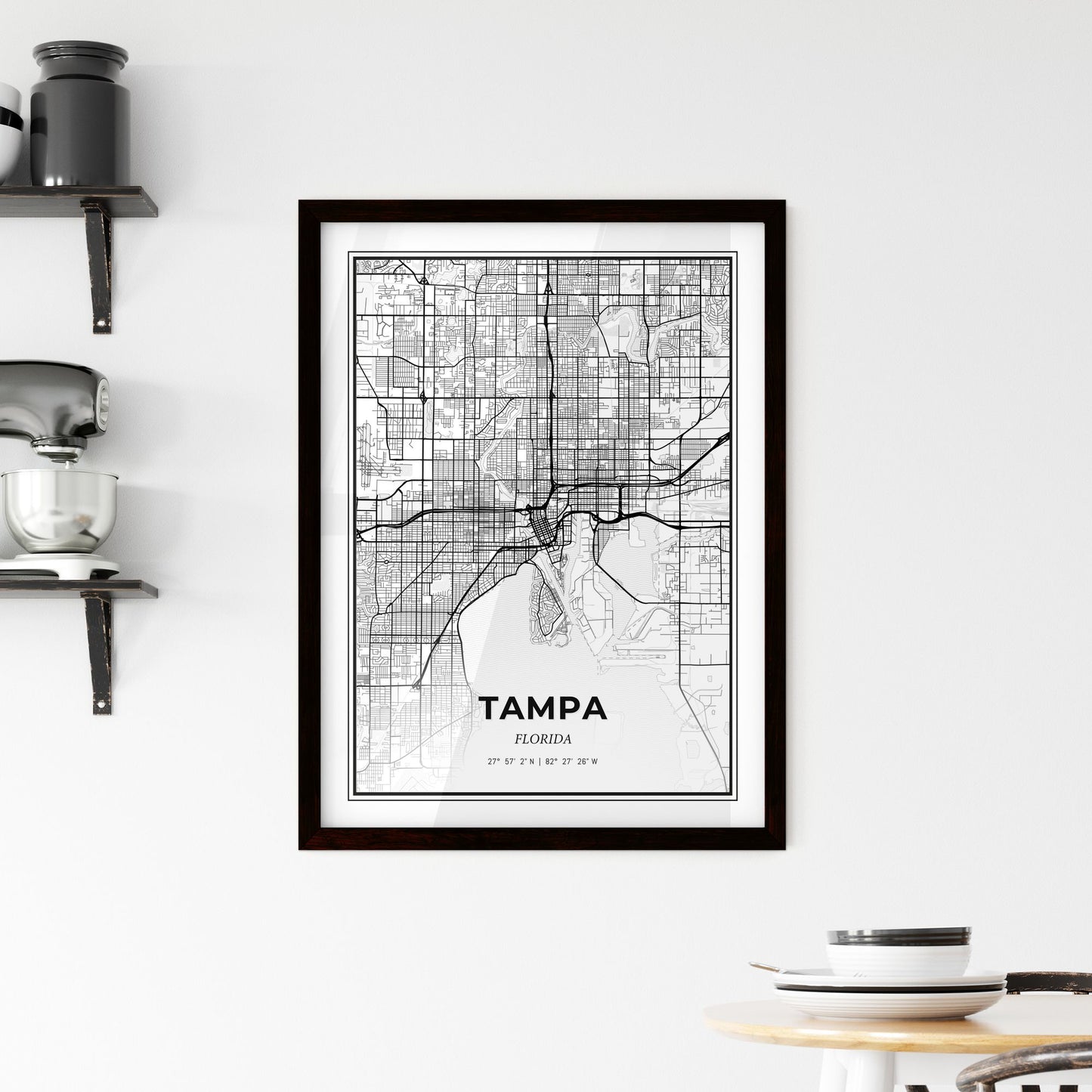 Tampa Florida - Minimal City Map