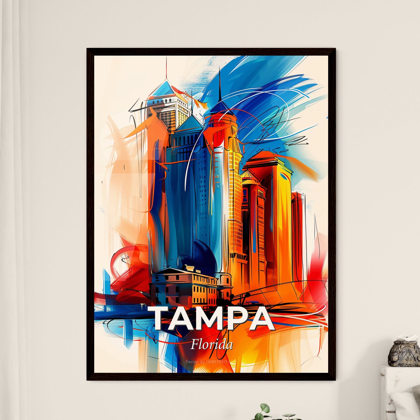 Vibrant Tampa, Florida - A Colorful Painting Of A City