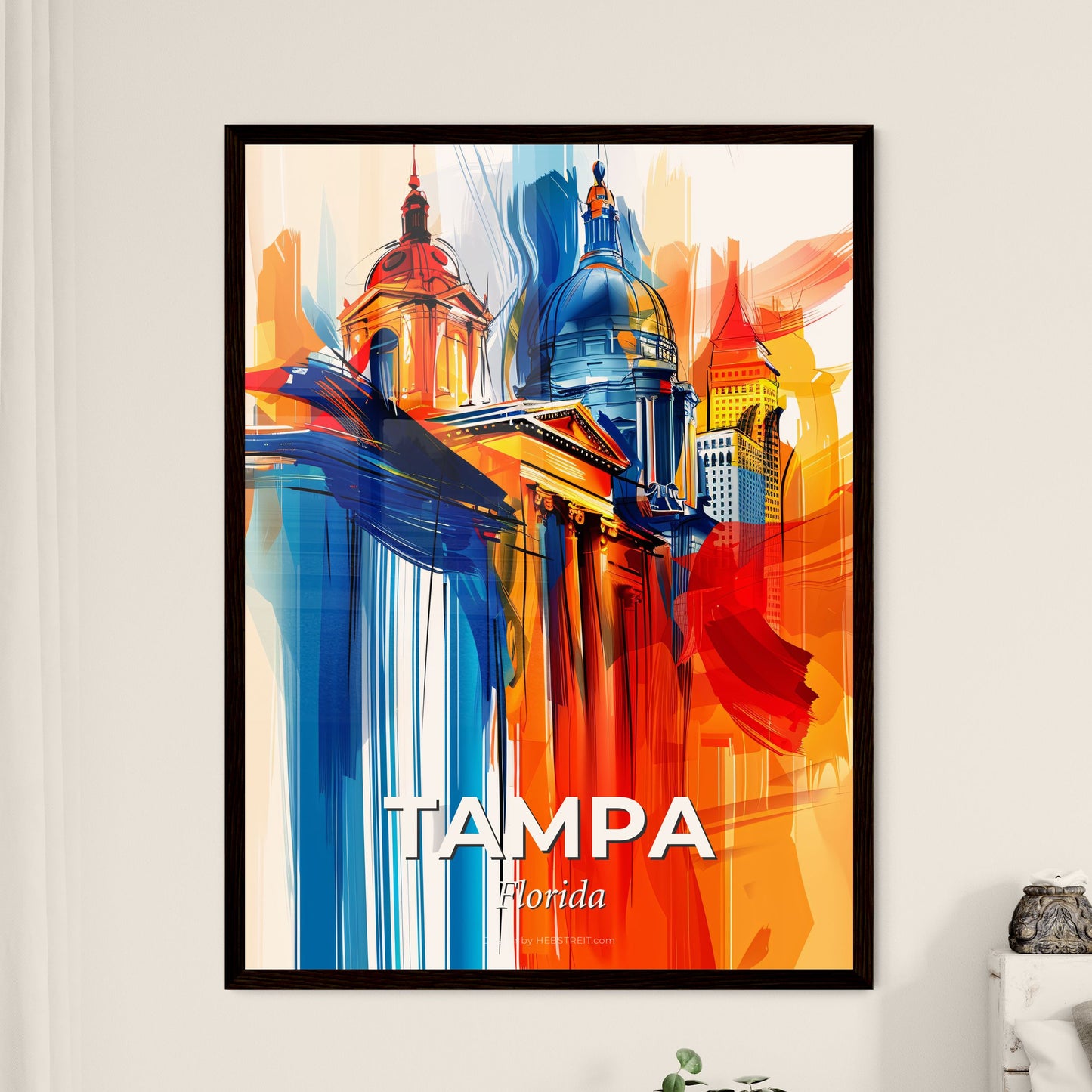 Vibrant Tampa, Florida - A Painting Of A Building With A Dome And A Building With A Building In The Background