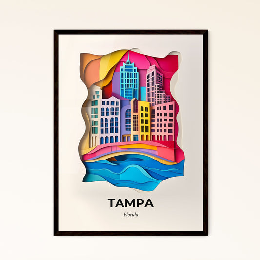 Vivid Tampa, Florida - a paper cut of a city with a river