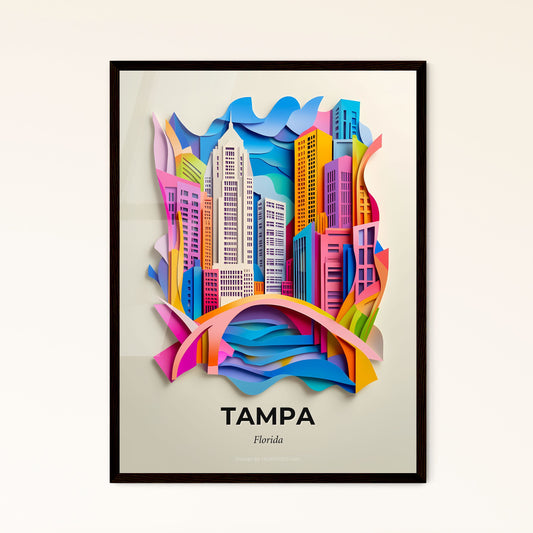 Vivid Tampa, Florida - a paper cut of a city with a bridge