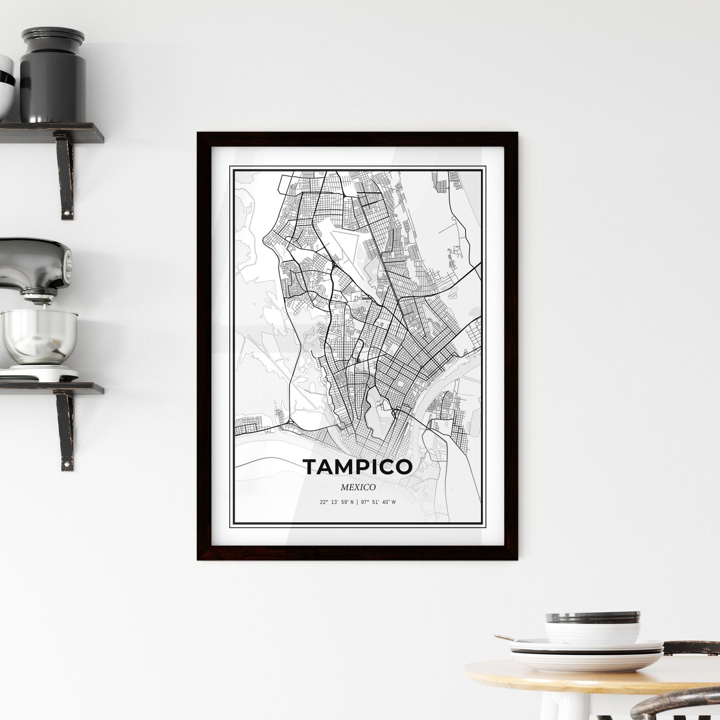 Tampico Mexico - Minimal City Map