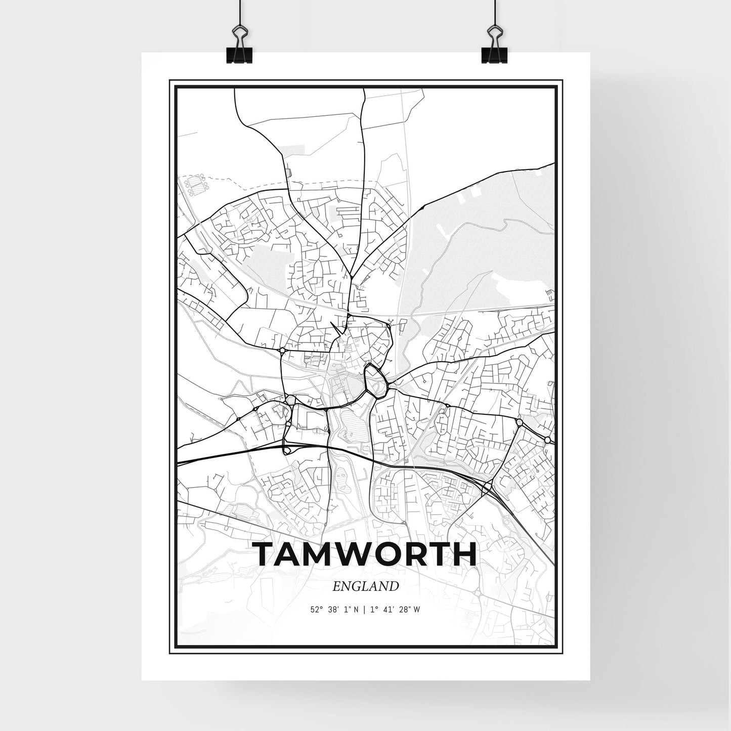 Tamworth England - Premium City Map Poster