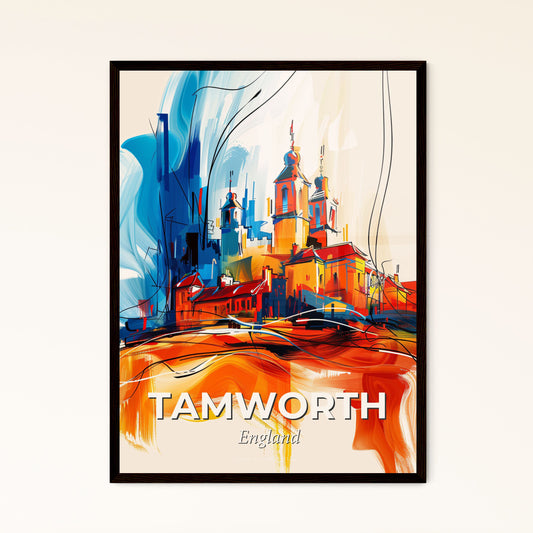 Vibrant Tamworth, England - A Colorful Painting Of A City