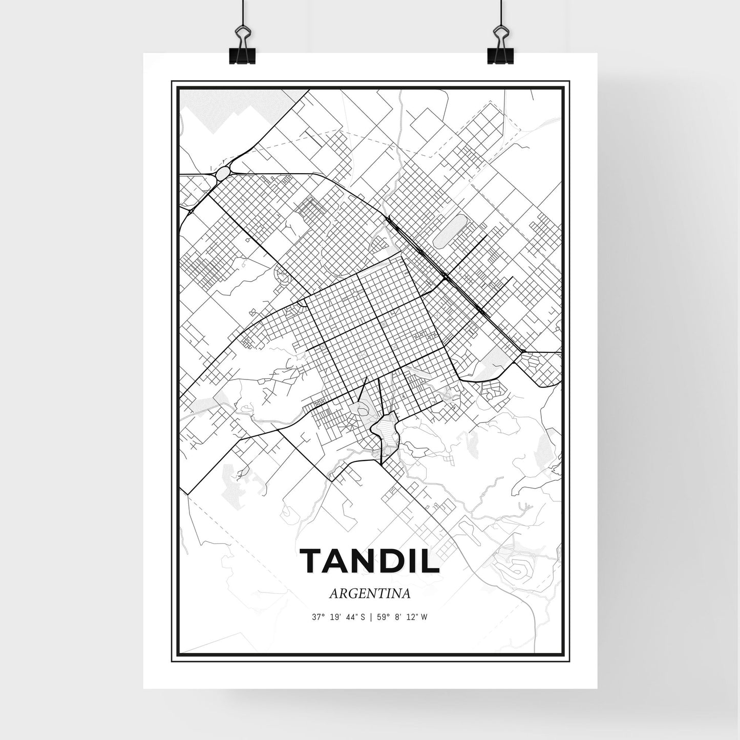 Tandil Argentina - Premium City Map Poster