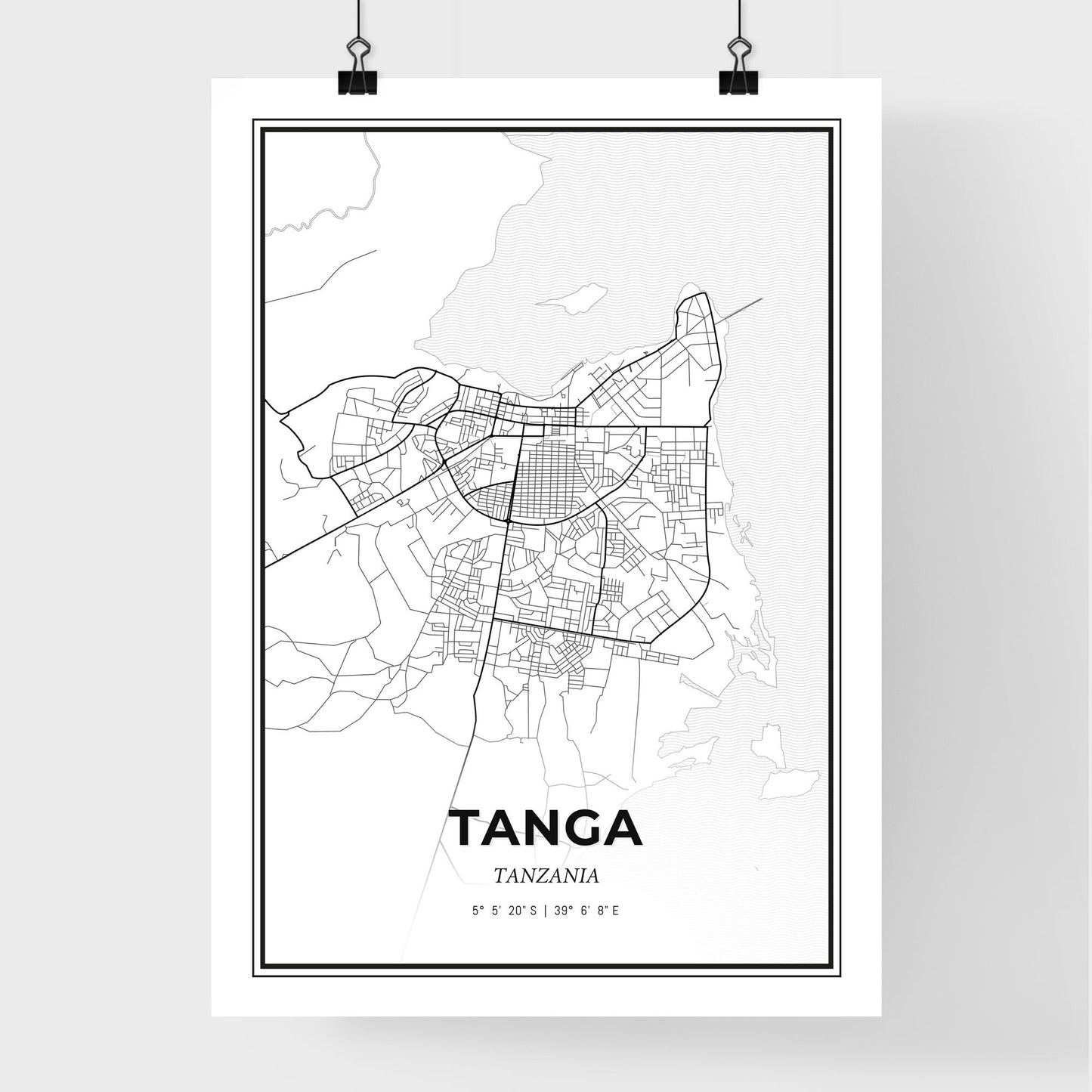 Tanga Tanzania - Premium City Map Poster