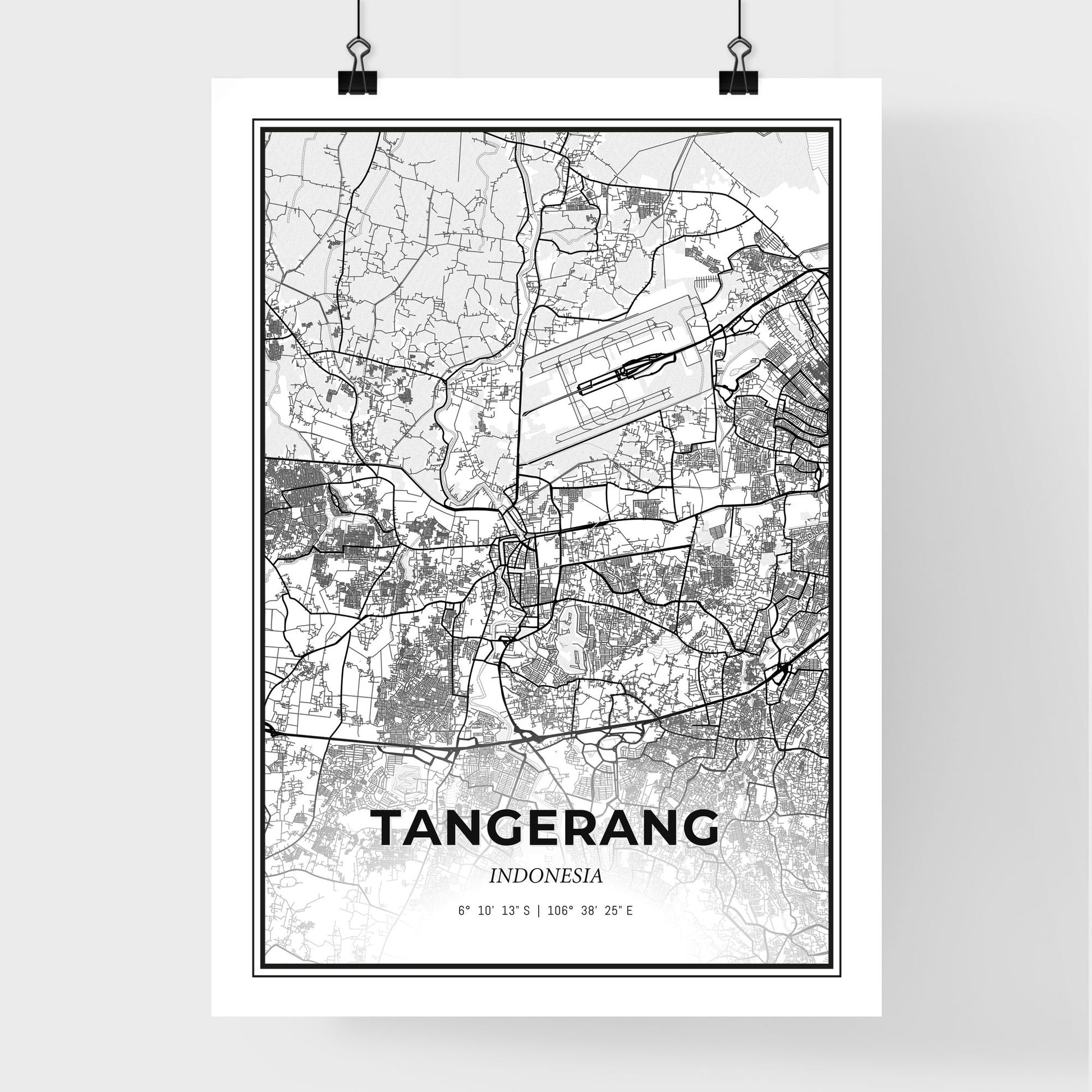 Tangerang Indonesia - Premium City Map Poster