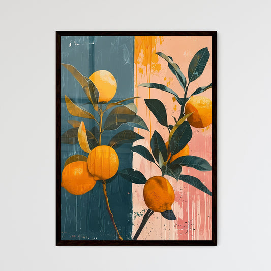 Graphic Expressionist Still Life: Tangerines, Lemonade, Lemons, Pink, Azure, Cartoonish, Sun-Soaked Default Title