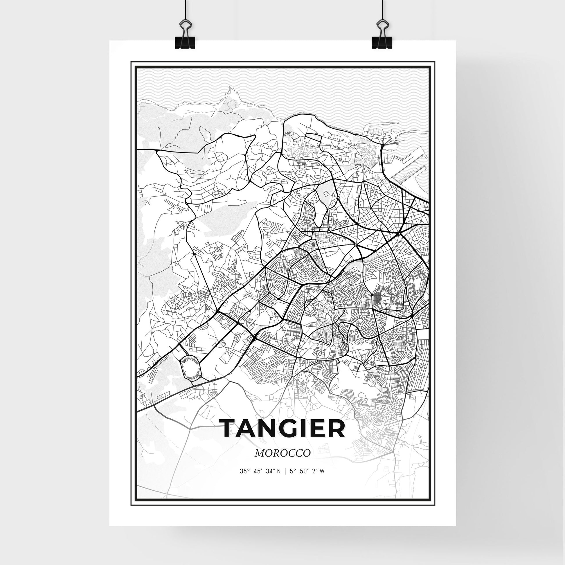 Tangier Morocco - Premium City Map Poster