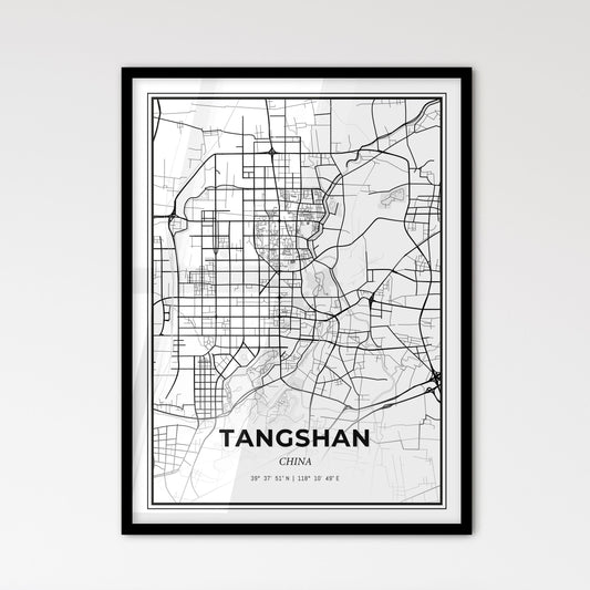 Tangshan China - Scandinavian Style City Map for Modern Home Decor