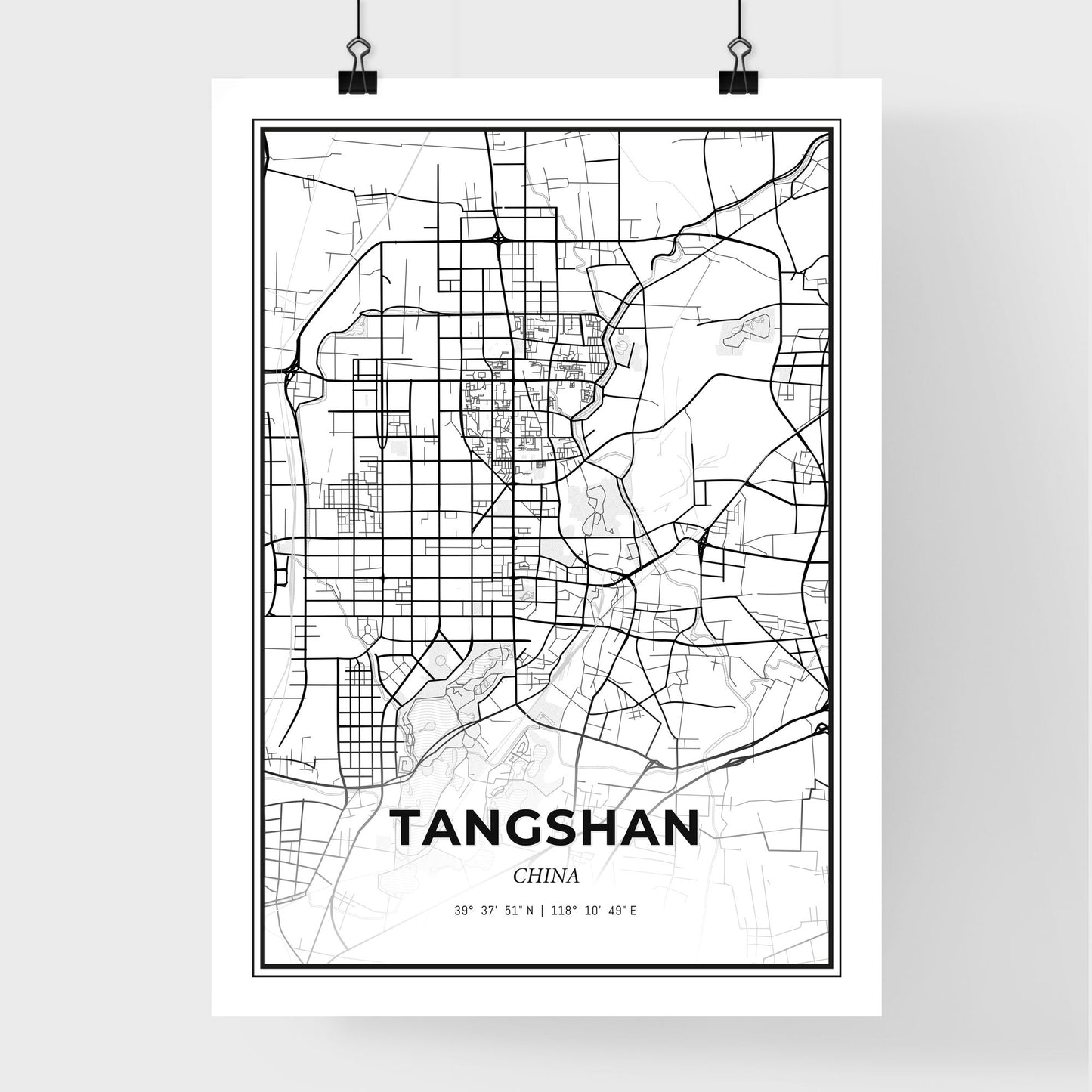 Tangshan China - Premium City Map Poster