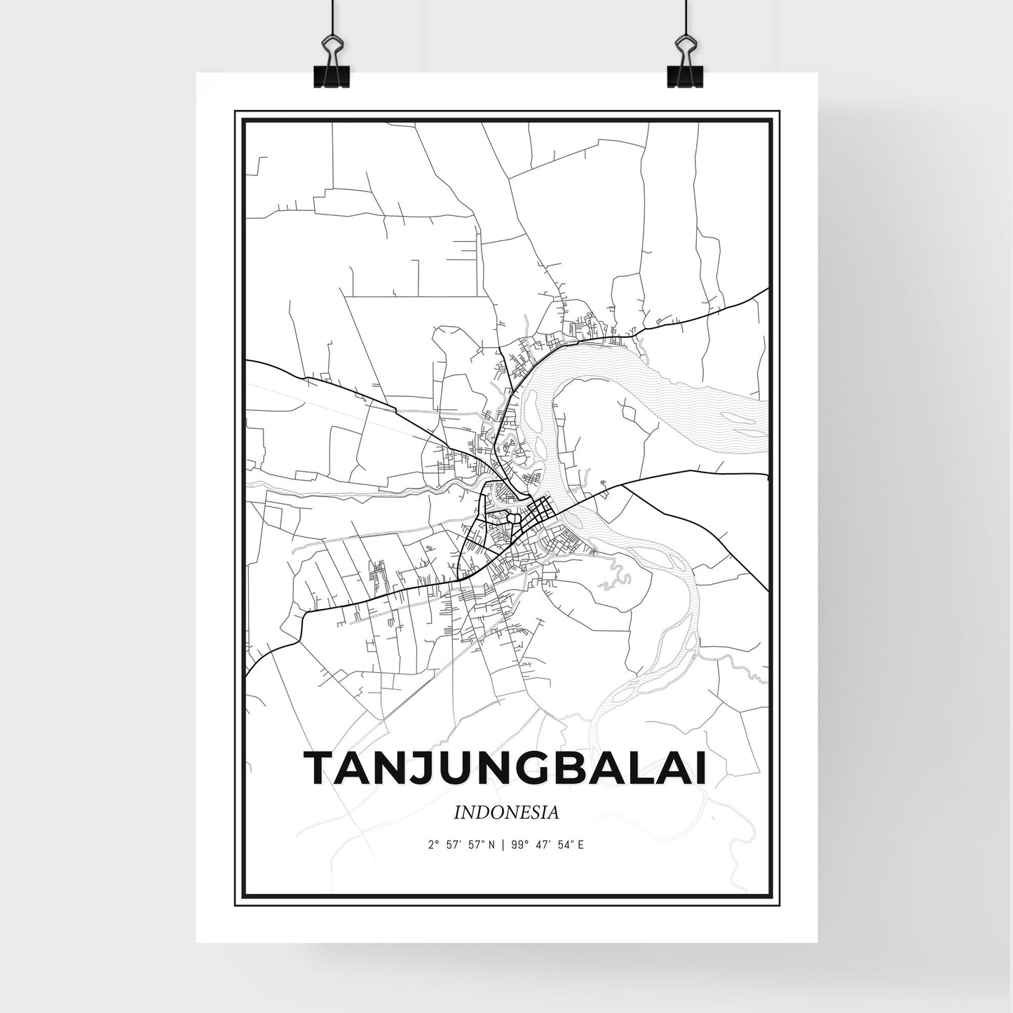 Tanjungbalai Indonesia - Premium City Map Poster