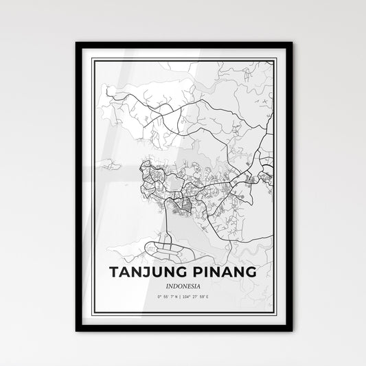 Tanjung Pinang Indonesia - Scandinavian Style City Map for Modern Home Decor