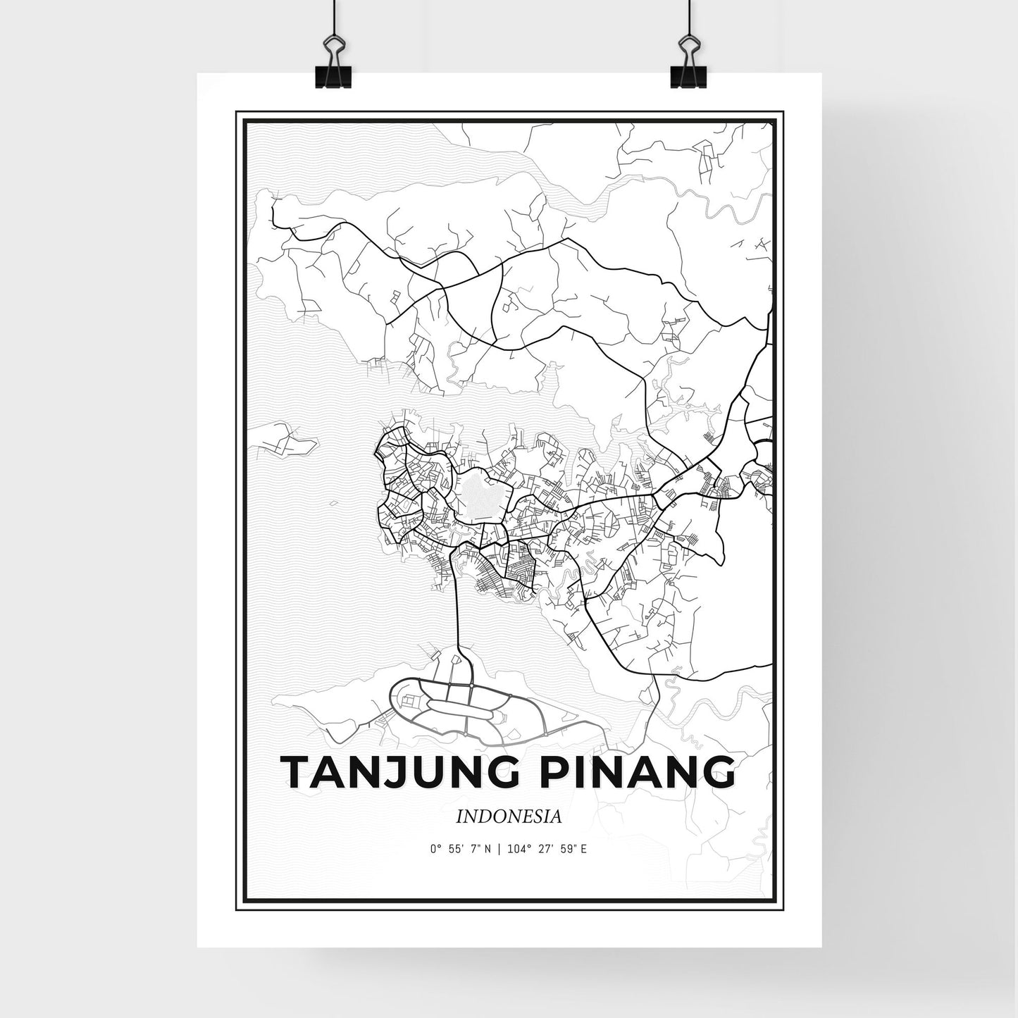 Tanjung Pinang Indonesia - Premium City Map Poster