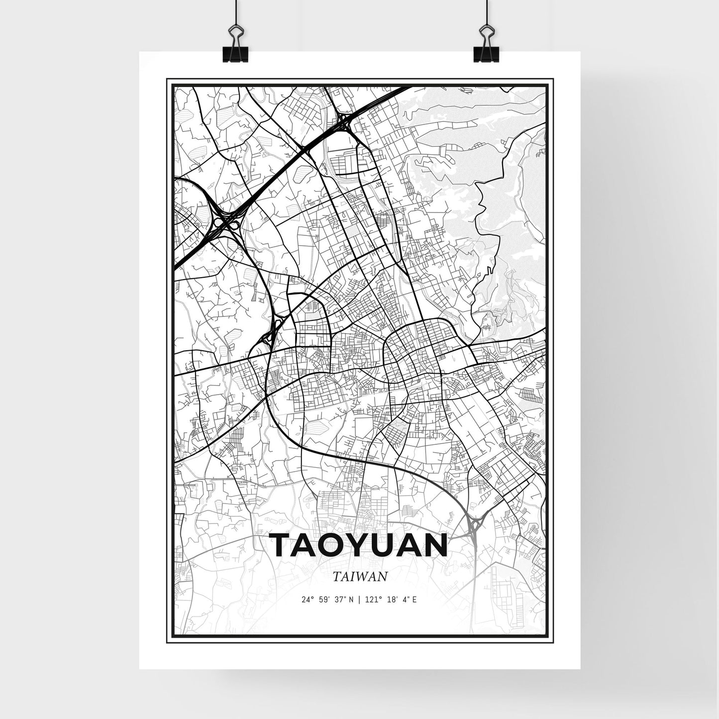 Taoyuan Taiwan - Premium City Map Poster