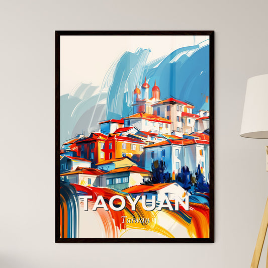 Vibrant Taoyuan, Taiwan - A Painting Of A Town