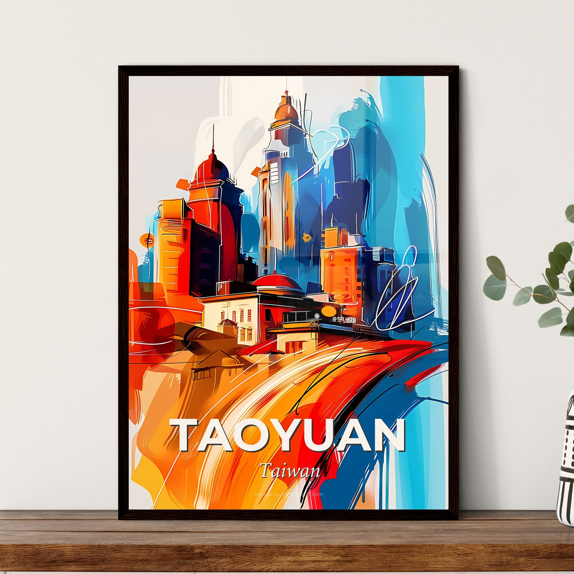 Vibrant Taoyuan, Taiwan - A Painting Of A City