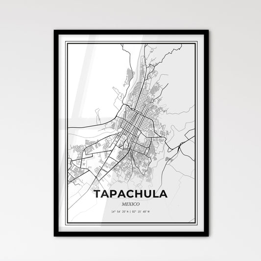 Tapachula Mexico - Scandinavian Style City Map for Modern Home Decor