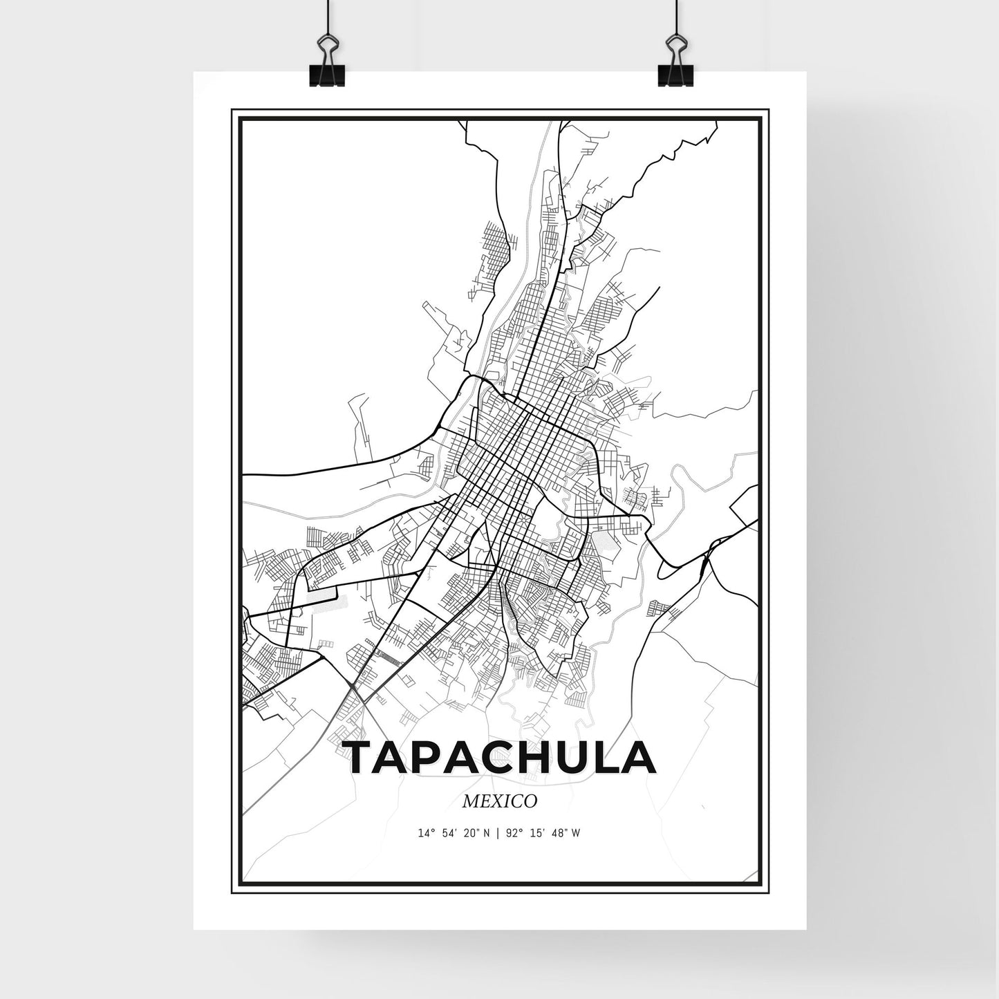 Tapachula Mexico - Premium City Map Poster