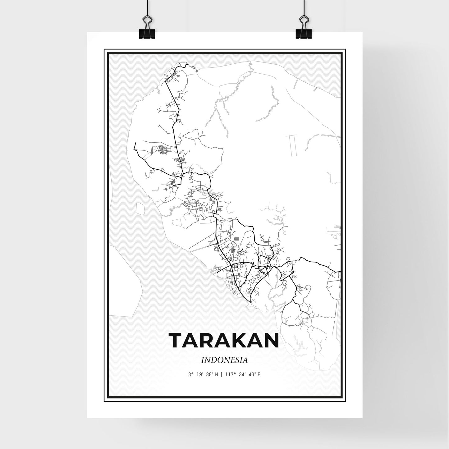 Tarakan Indonesia - Premium City Map Poster