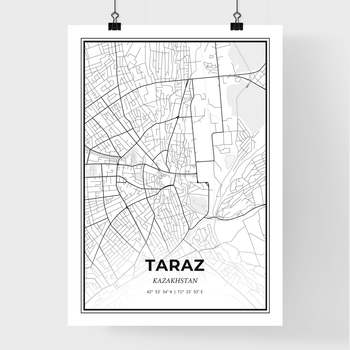 Taraz Kazakhstan - Premium City Map Poster