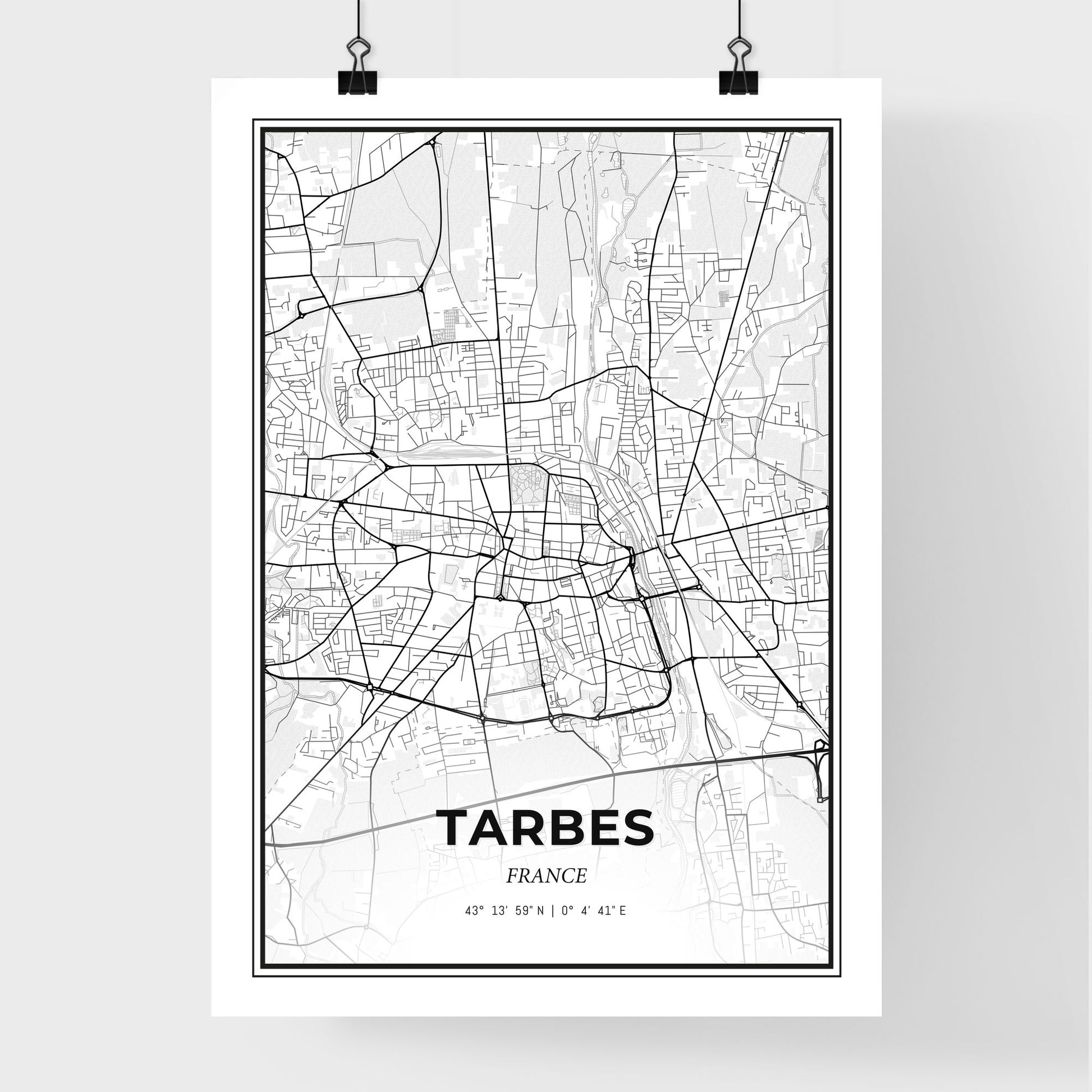 Tarbes France - Premium City Map Poster