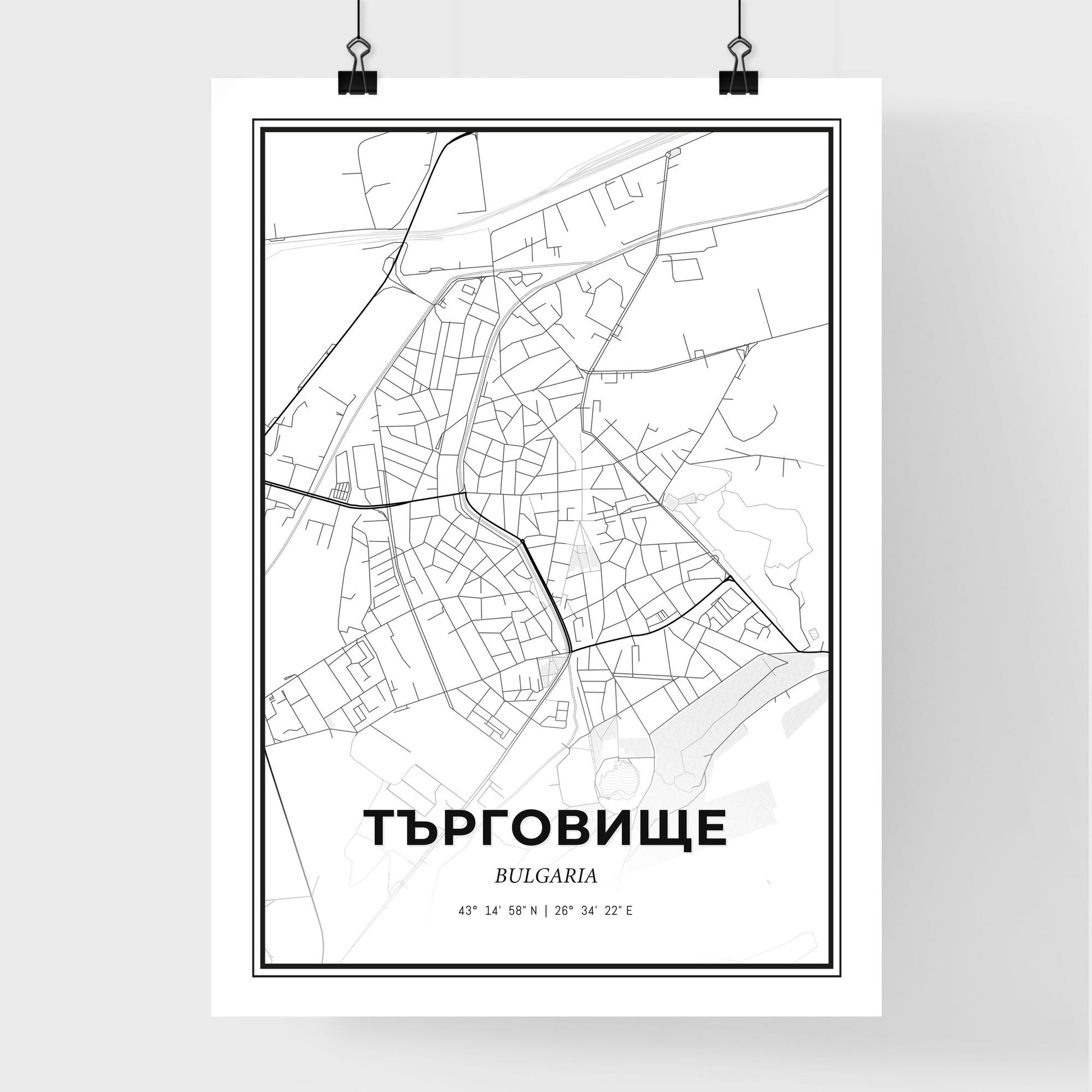 Targovishte Bulgaria - Premium City Map Poster