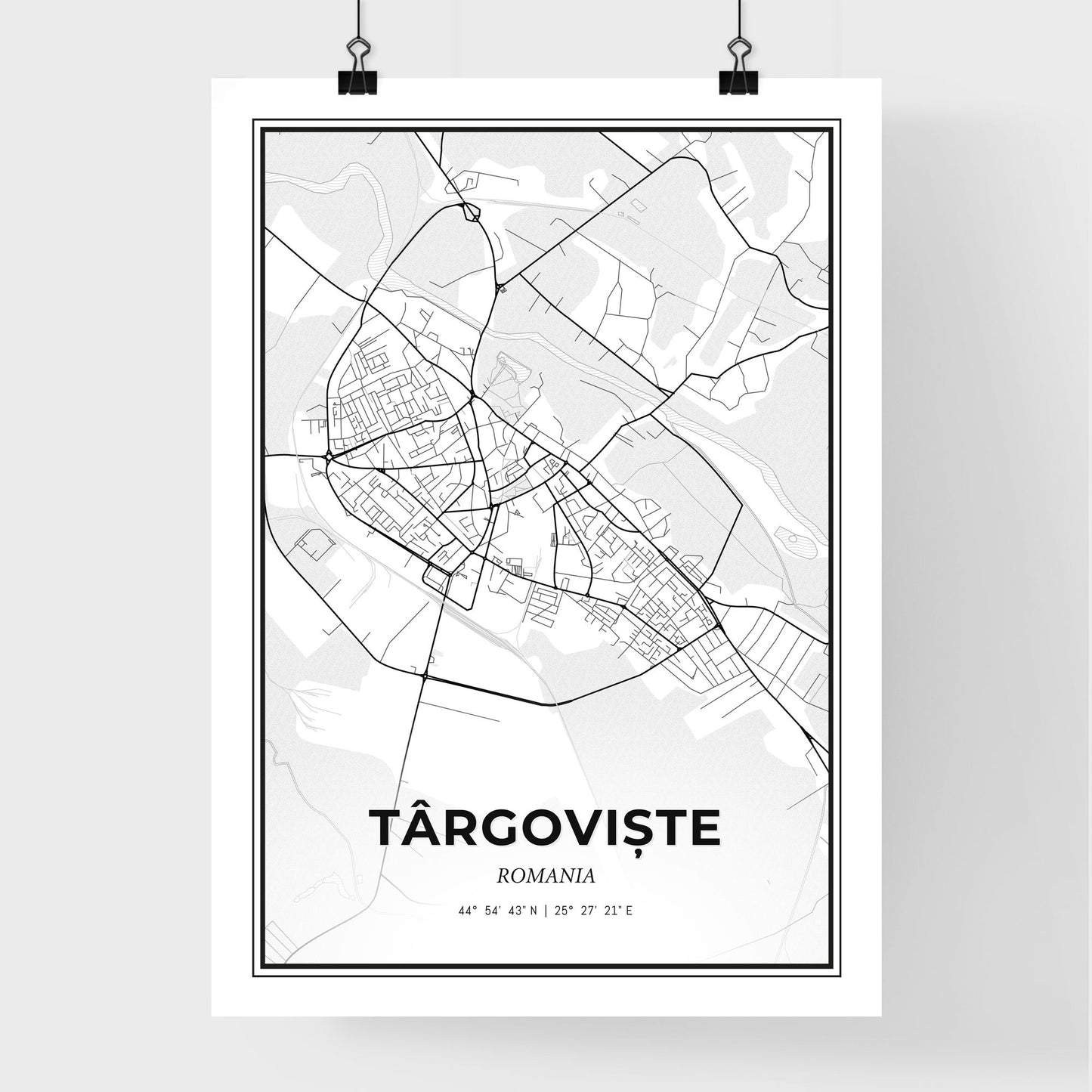 Târgoviște Romania - Premium City Map Poster