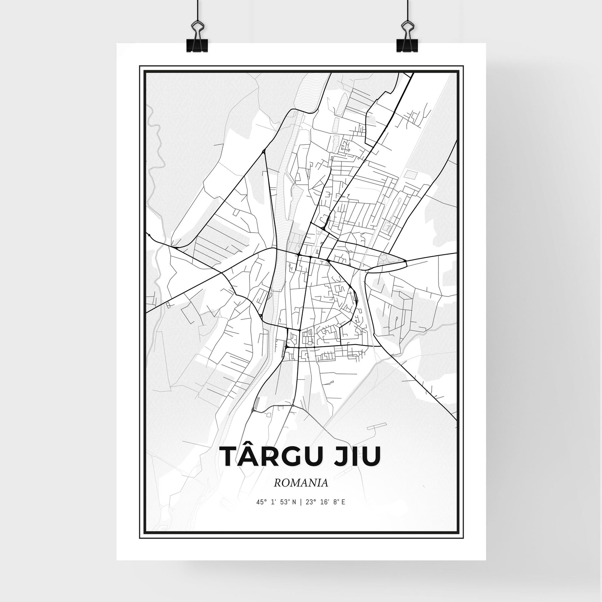 Târgu Jiu Romania - Premium City Map Poster