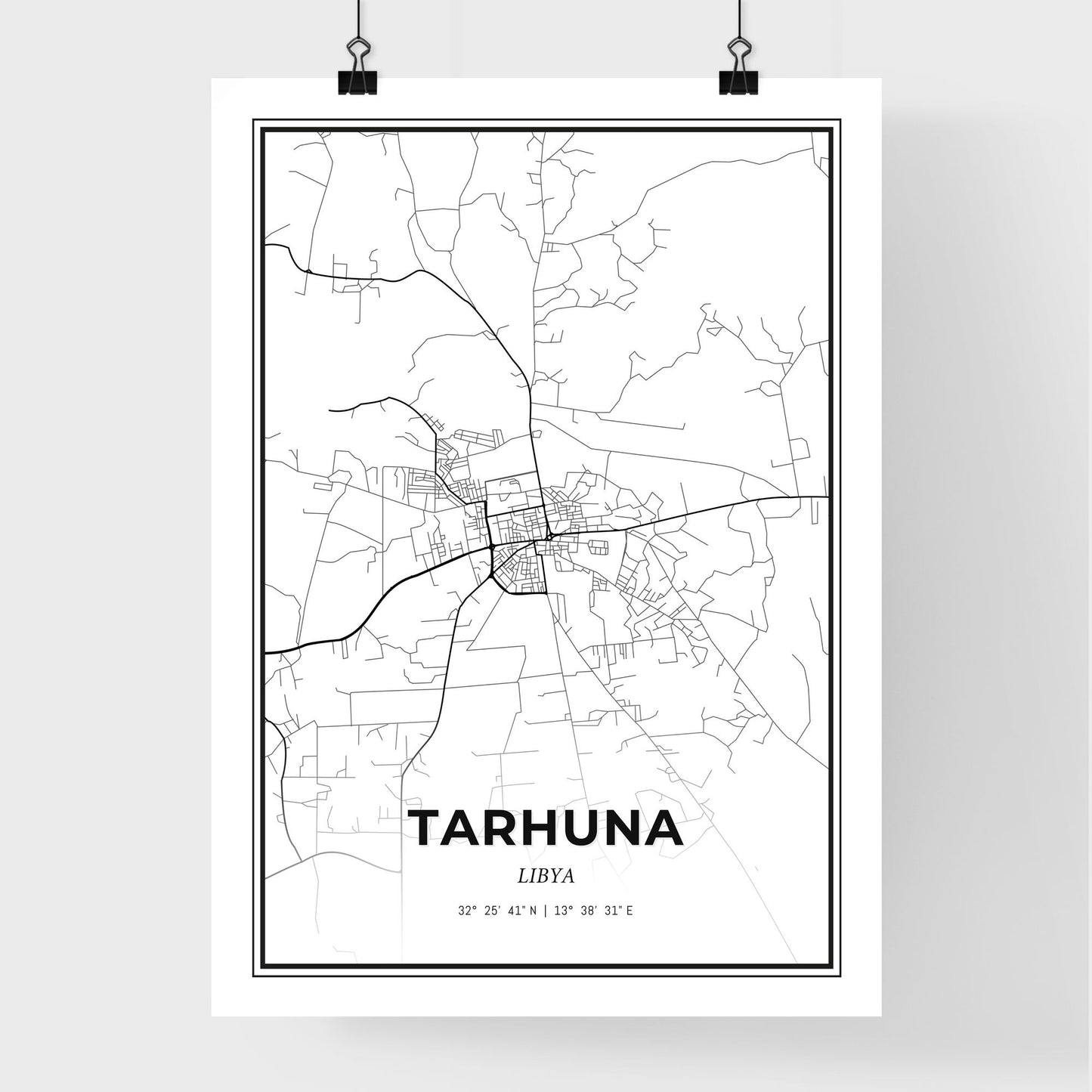 Tarhuna Libya - Premium City Map Poster