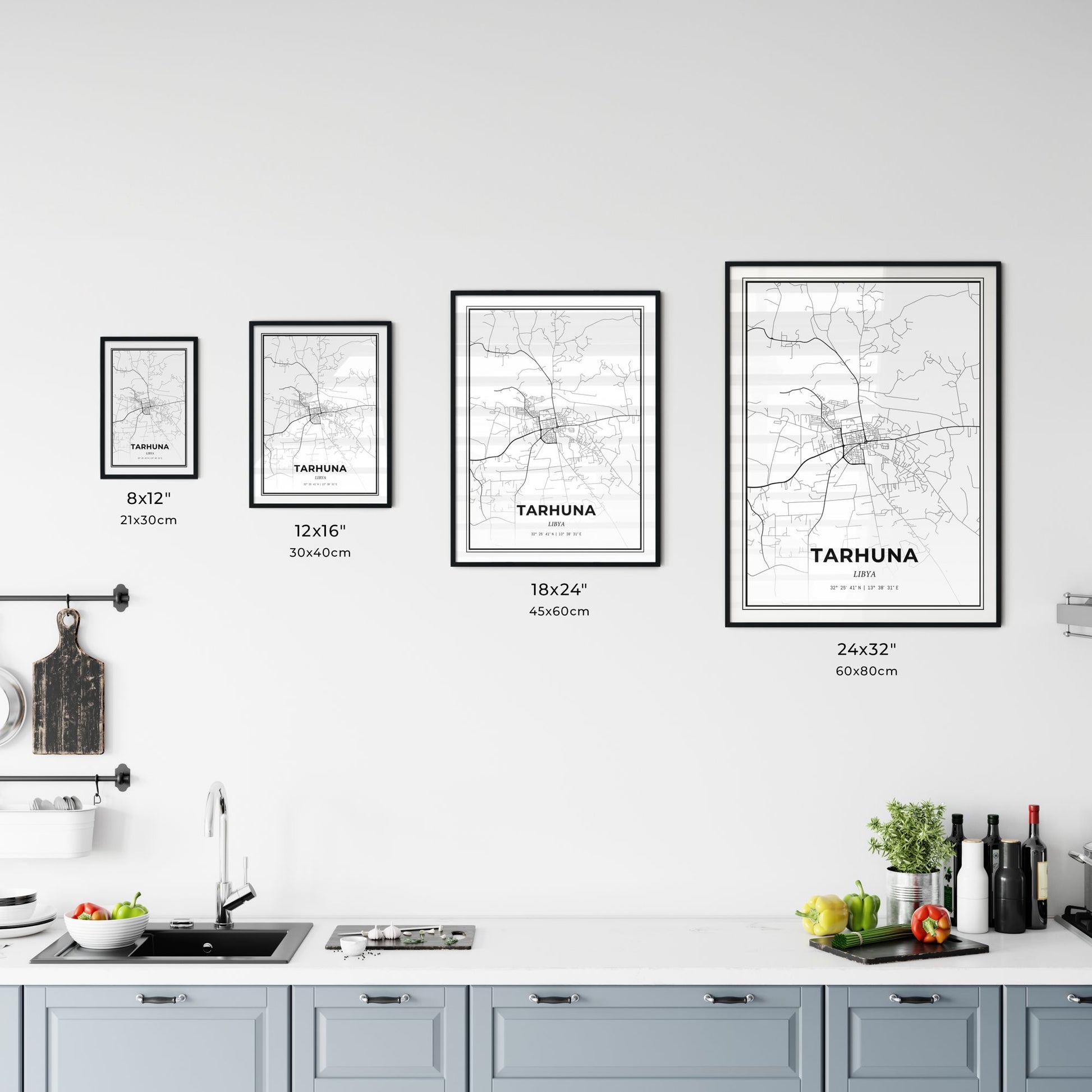 Tarhuna Libya - Customizable Modern City Map