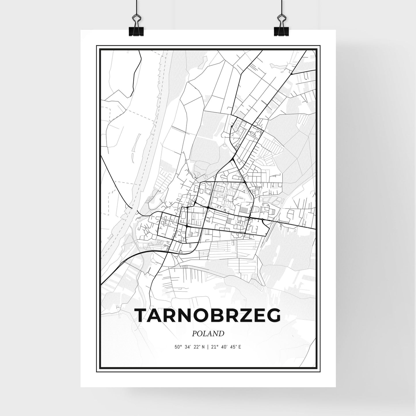 Tarnobrzeg Poland - Premium City Map Poster