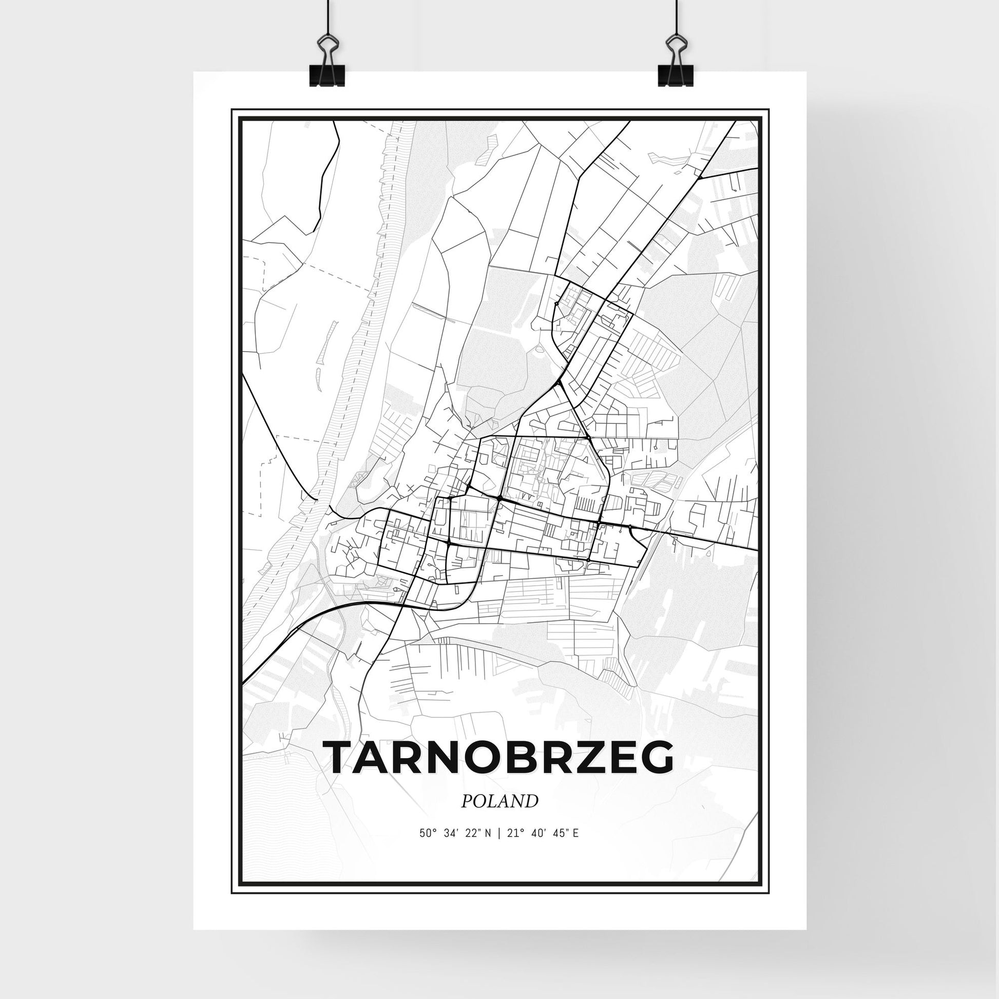 Tarnobrzeg Poland - Premium City Map Poster