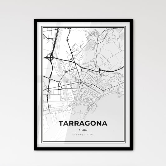 Tarragona Spain - Scandinavian Style City Map for Modern Home Decor